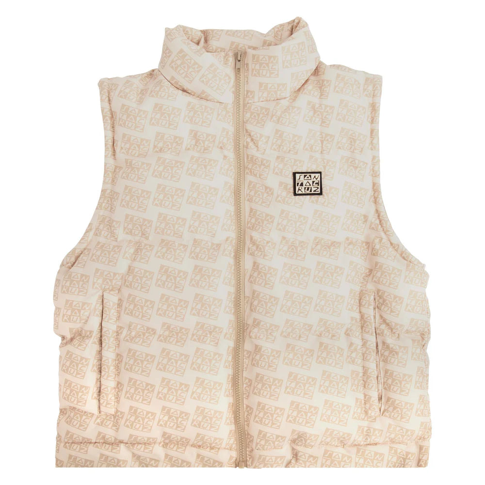 Chamarra Santa Cruz Checker Block Quilted Khaki