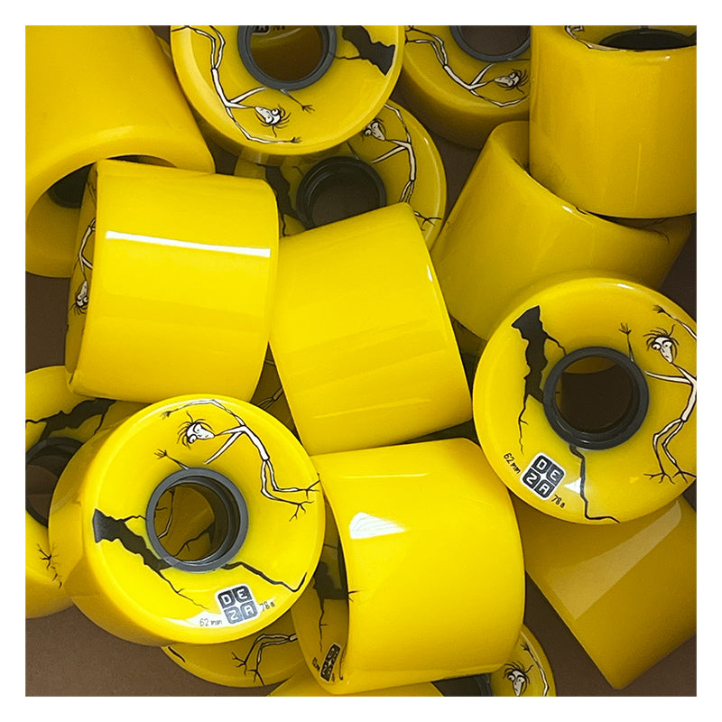 Ruedas Deza Skateboards para Longboard 62 mm 78A Amarillo