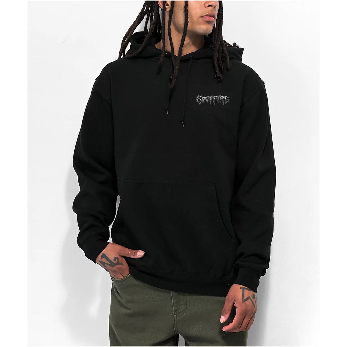 Sudadera Spitfire Hooded Batwing Classic Negro