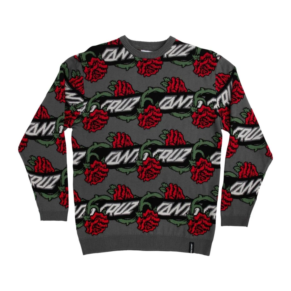 Sweater Santa Cruz Dressen Rose Vine Crew Top Gris / Negro / Rojo