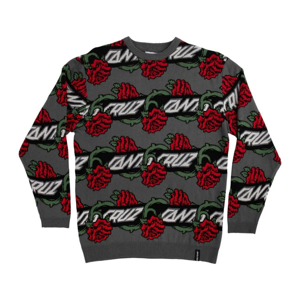 Sweater Santa Cruz Dressen Rose Vine Crew Top Gris / Negro / Rojo