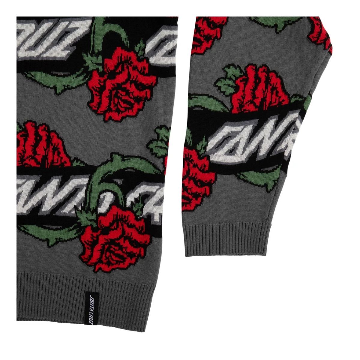 Sweater Santa Cruz Dressen Rose Vine Crew Top Gris / Negro / Rojo